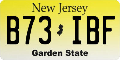 NJ license plate B73IBF