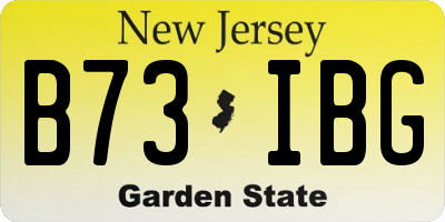 NJ license plate B73IBG
