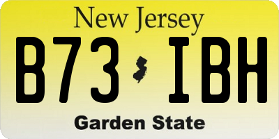 NJ license plate B73IBH
