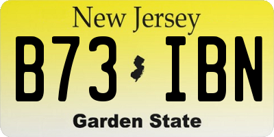 NJ license plate B73IBN