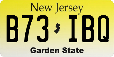 NJ license plate B73IBQ