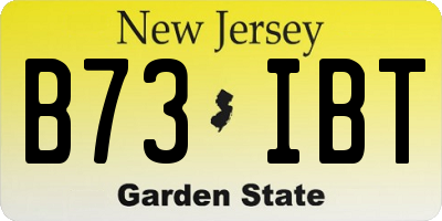 NJ license plate B73IBT