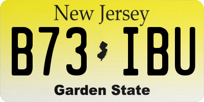 NJ license plate B73IBU