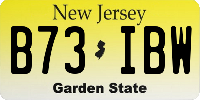 NJ license plate B73IBW