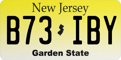 NJ license plate B73IBY