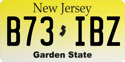 NJ license plate B73IBZ