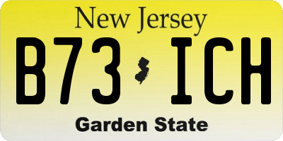 NJ license plate B73ICH