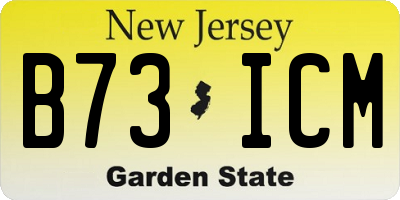 NJ license plate B73ICM