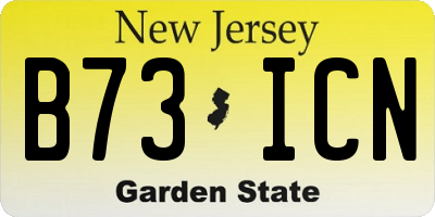 NJ license plate B73ICN