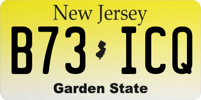 NJ license plate B73ICQ