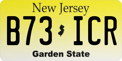 NJ license plate B73ICR