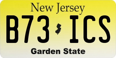 NJ license plate B73ICS