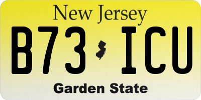 NJ license plate B73ICU