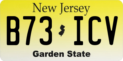 NJ license plate B73ICV