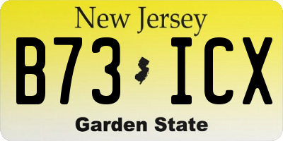 NJ license plate B73ICX