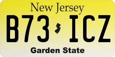 NJ license plate B73ICZ