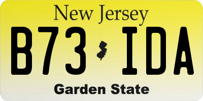 NJ license plate B73IDA