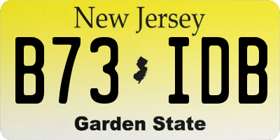 NJ license plate B73IDB