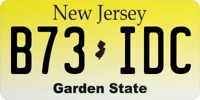 NJ license plate B73IDC