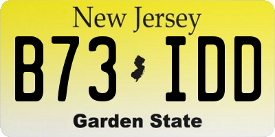 NJ license plate B73IDD