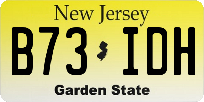 NJ license plate B73IDH