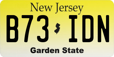 NJ license plate B73IDN
