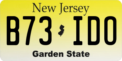 NJ license plate B73IDO