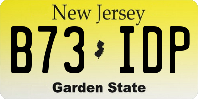 NJ license plate B73IDP