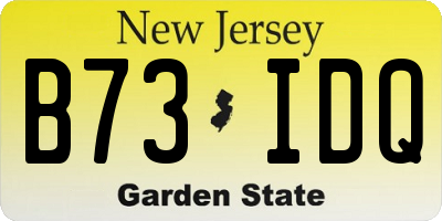 NJ license plate B73IDQ