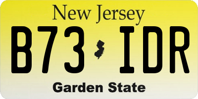 NJ license plate B73IDR