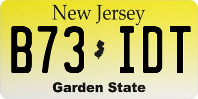 NJ license plate B73IDT