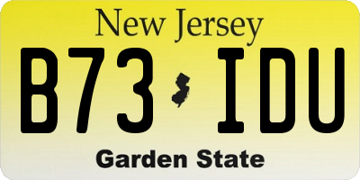 NJ license plate B73IDU