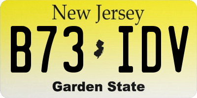 NJ license plate B73IDV