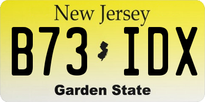 NJ license plate B73IDX