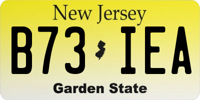 NJ license plate B73IEA