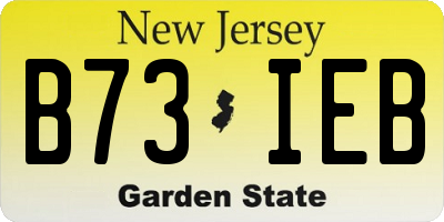 NJ license plate B73IEB