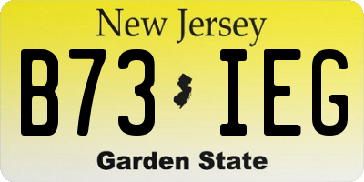 NJ license plate B73IEG