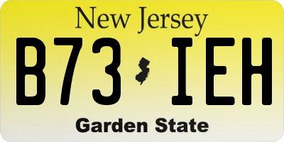 NJ license plate B73IEH