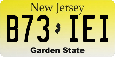 NJ license plate B73IEI