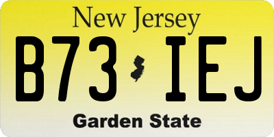 NJ license plate B73IEJ