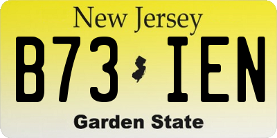 NJ license plate B73IEN