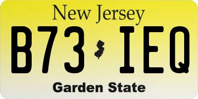 NJ license plate B73IEQ