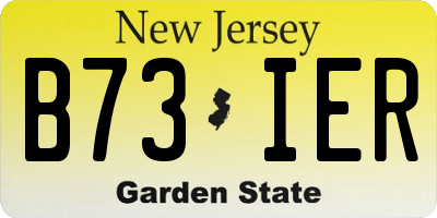NJ license plate B73IER