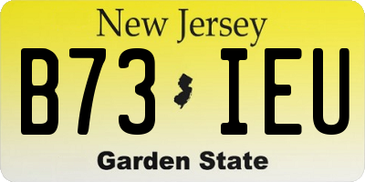 NJ license plate B73IEU