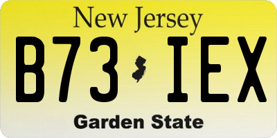 NJ license plate B73IEX