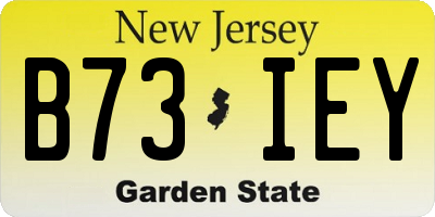 NJ license plate B73IEY