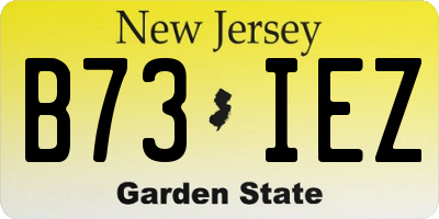 NJ license plate B73IEZ