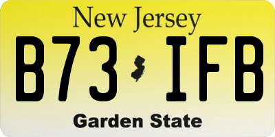 NJ license plate B73IFB