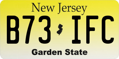 NJ license plate B73IFC