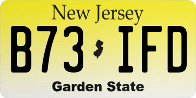 NJ license plate B73IFD